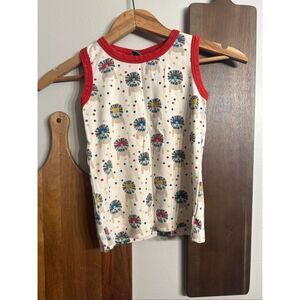 Little Green Radicals Multicolor Leo Lion Graphic Cotton Tank Top Size 5-6